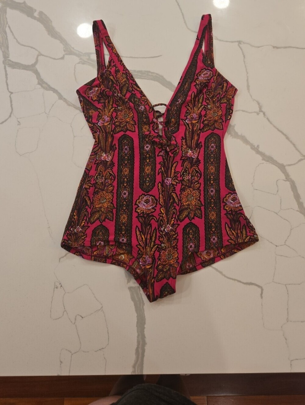 VTG Peter Pan 60s Flower Power Mod Psychedelic Bathing Suit Pin Up Girl Retro